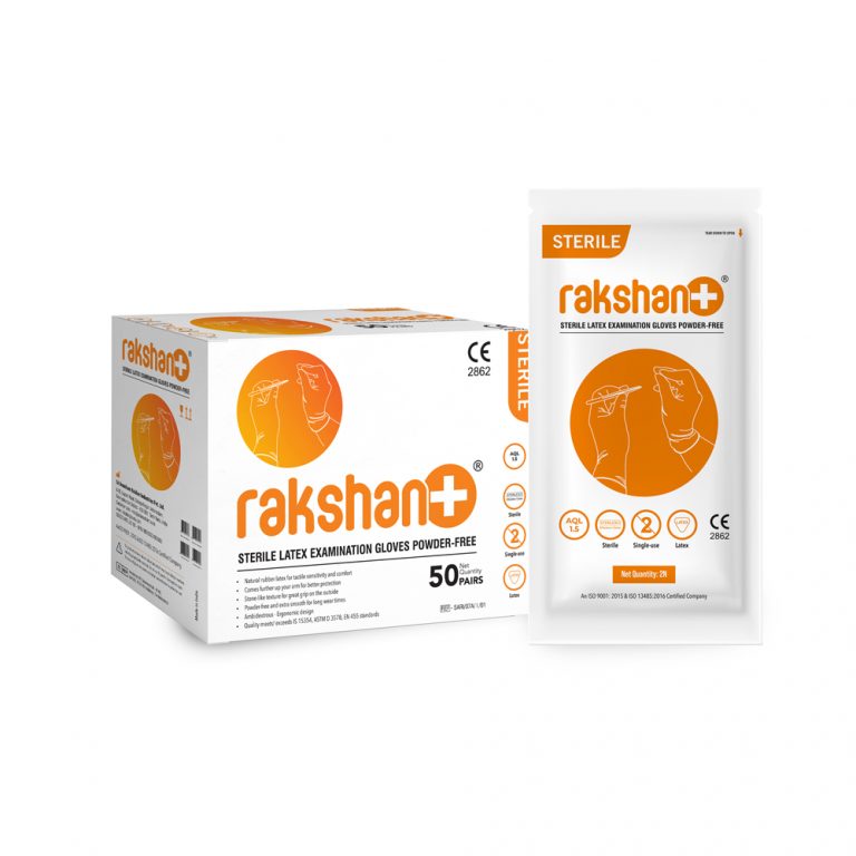 Rakshan Latex Gloves, 12" (300mm), EO Sterile, Small, 400 pairs/ Carton