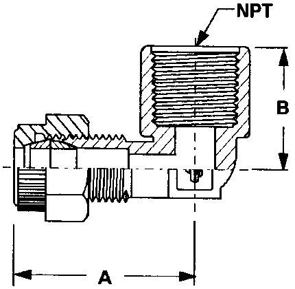 Elbow Adapter Female, Female NPT Threads, O.D Tube Size Inches (mm): 1/4 (6.35), Female NPT Size Inches (mm): 1/4 (6.35)