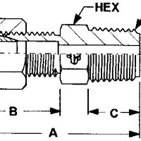 Union Adapter Male, Male NPT Threads, O.D Tube Size Inches (mm): 1/8 (3.17), Male NPT Size Inches (mm): 1/8 (3.17)-Union_Adapter_Male_Male_NPT_Threads.jpg