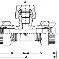 Union Tee Reducer, O.D Tube Size (X) Inches (mm): 1/2 (12.70), (Y) : 1/2 (12.70), (Z) : 1/4 (6.35)-Union_Tee_Reducer1.jpg